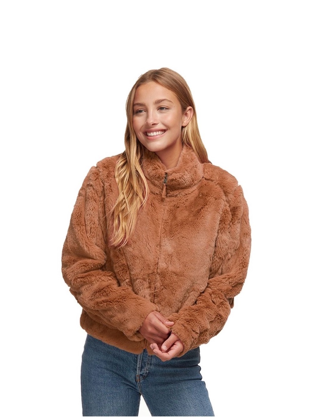 Patagonia Women's Lunar Frost Faux Fur Fleece Jacket Bearfoot Tan Size M 22840